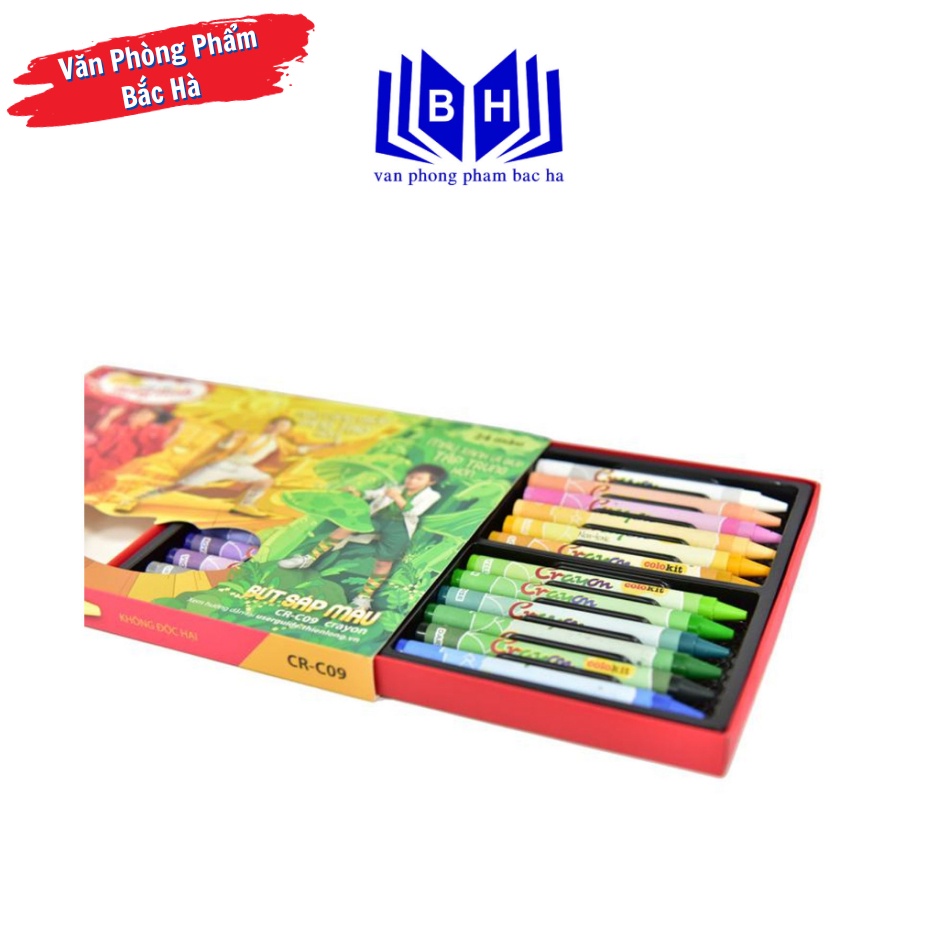 Bút sáp 24 màu CR-C09 - Bút sáp màu Thiên Long CR-C09 24 màu