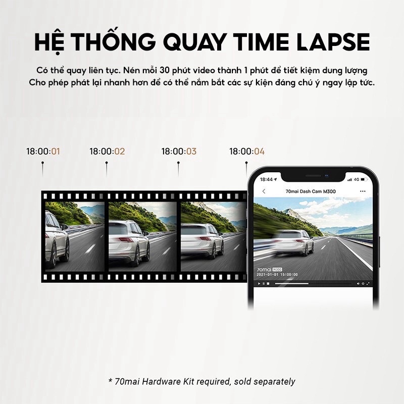 Giá tốt nhất - Bán chạy nhất Camera Hành Trình Ô tô 70Mai M300 Quốc Tế 1296P Smart Dash Cam Xe Hơi Xiaomi 1s