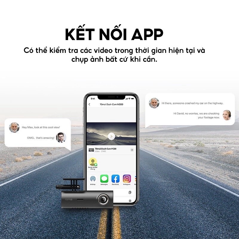 Giá tốt nhất - Bán chạy nhất Camera Hành Trình Ô tô 70Mai M300 Quốc Tế 1296P Smart Dash Cam Xe Hơi Xiaomi 1s