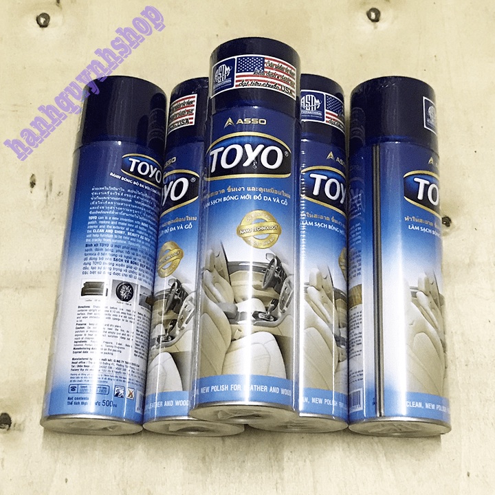 Chai Xịt Bóng Toyo Thái Lan Làm Bóng Mới Đồ Da, Gỗ, Nội Thất Ô Tô 500ml