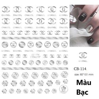 Sticker channel chữ x/ sticker thương hiệu channel chữ X mã CB114 - BẠC.