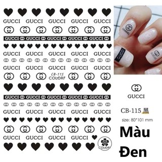 Sticker gucci chữ / sticker thương hiệu gucci chữ mã CB115- ĐEN/ sticker thương hiệu gucci chữ đen