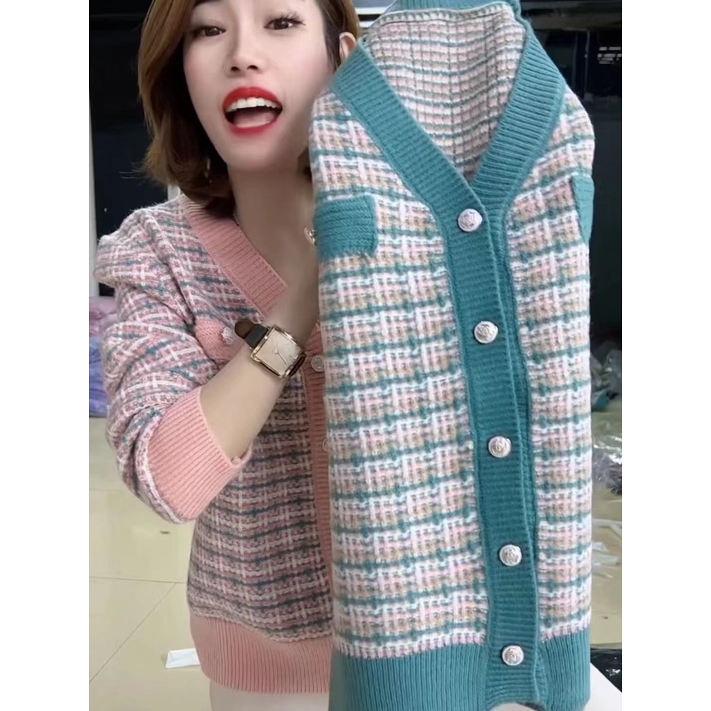Áo Khoác cardigan Len Dệt Kim Dáng Ngắn Thời Trang Xuân Thu Mới Cho Nữ