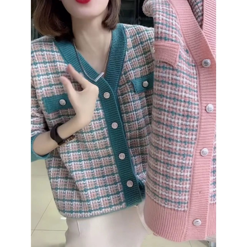 Áo Khoác cardigan Len Dệt Kim Dáng Ngắn Thời Trang Xuân Thu Mới Cho Nữ