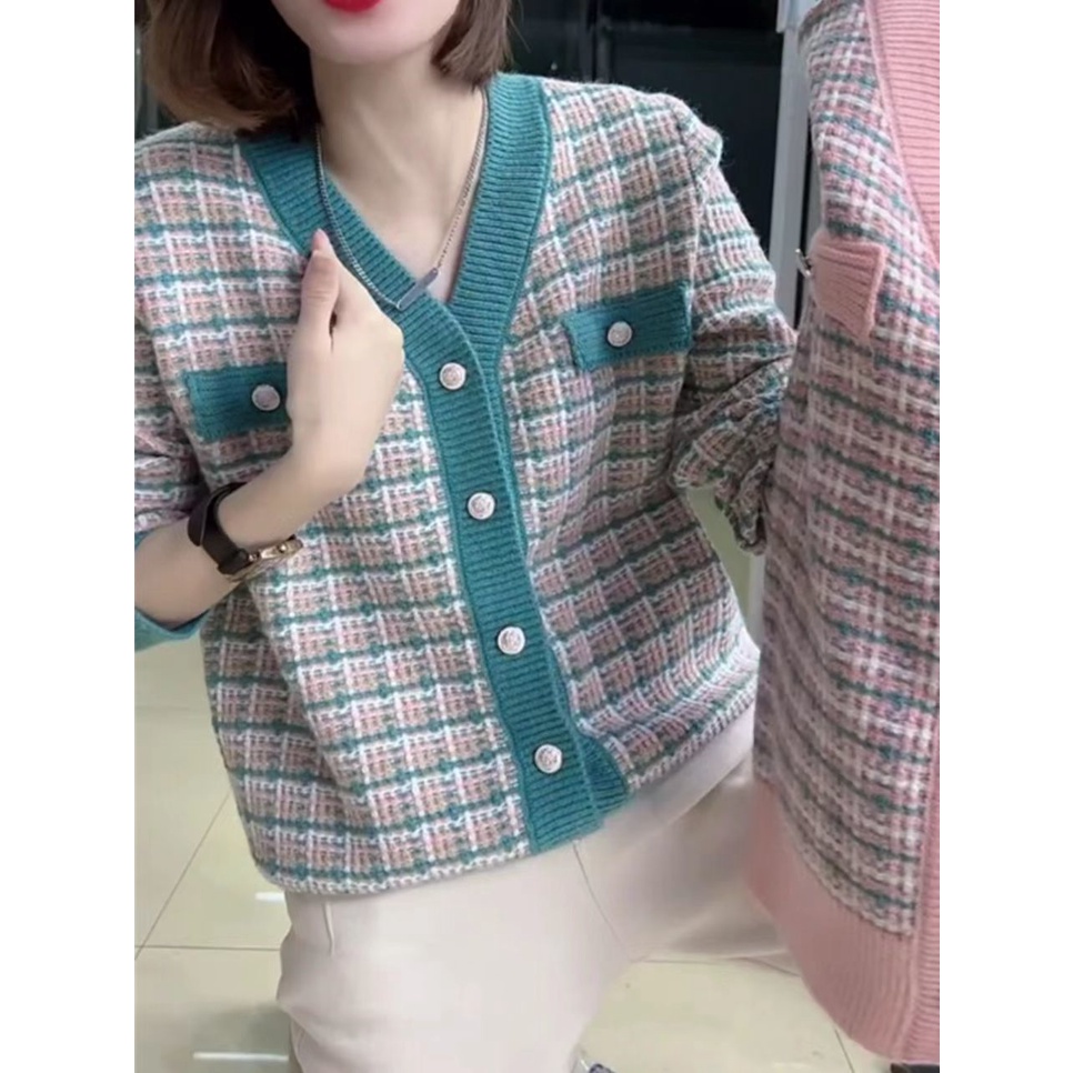 Áo Khoác cardigan Len Dệt Kim Dáng Ngắn Thời Trang Xuân Thu Mới Cho Nữ