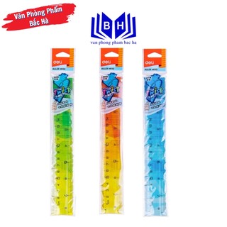 Thước kẻ dẻo đa màu 20cm deli eh650