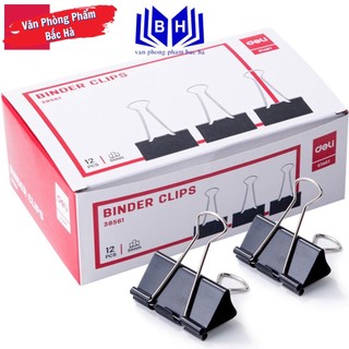 Kẹp sắt đen/ kẹp bướm hộp giấy deli đủ cỡ - e38562, e38563, e38564, e38565, e38566 ( 38562, 38563, 38564, 38565, 385