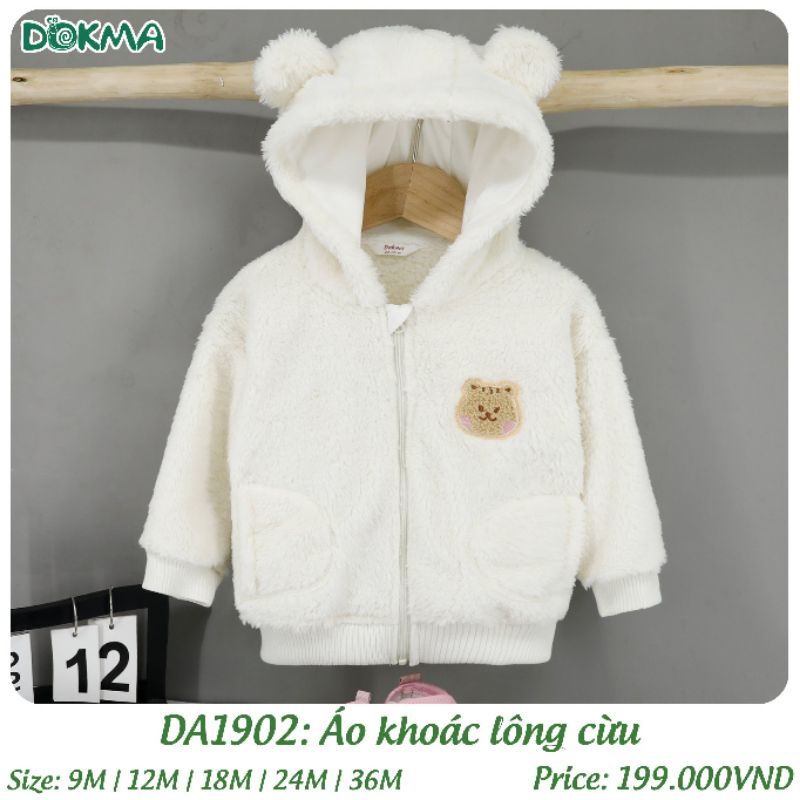 Áo khoác lông cừu cho bé Dokma 9-36M