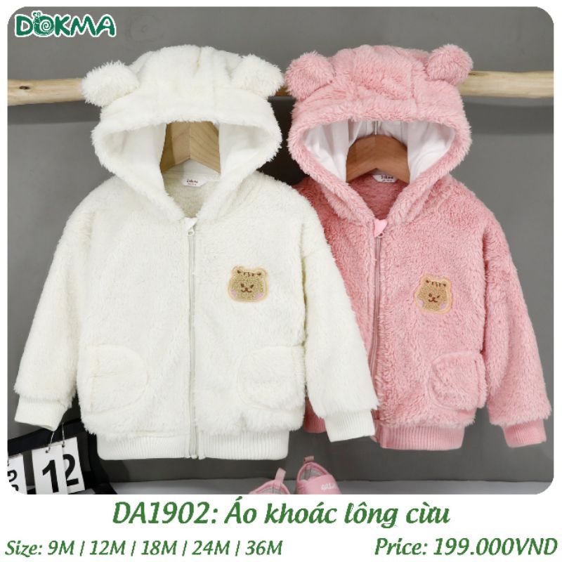 Áo khoác lông cừu cho bé Dokma 9-36M