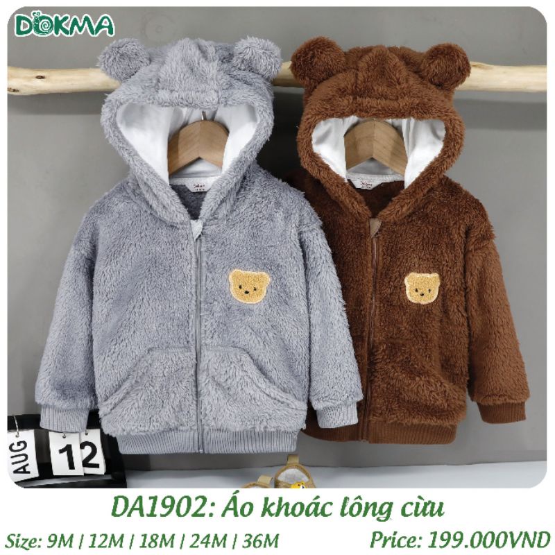 Áo khoác lông cừu cho bé Dokma 9-36M