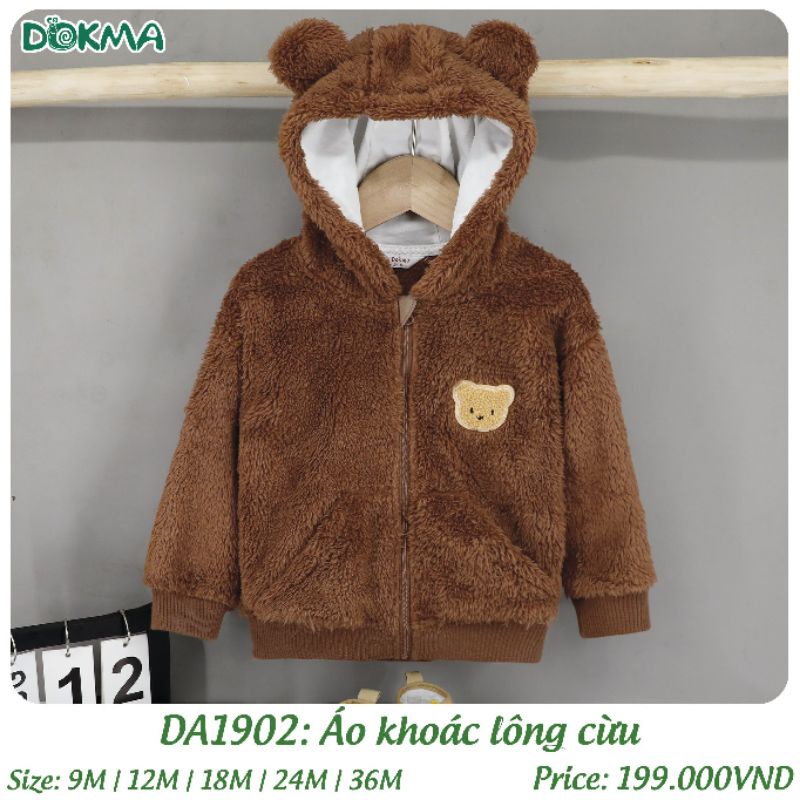 Áo khoác lông cừu cho bé Dokma 9-36M