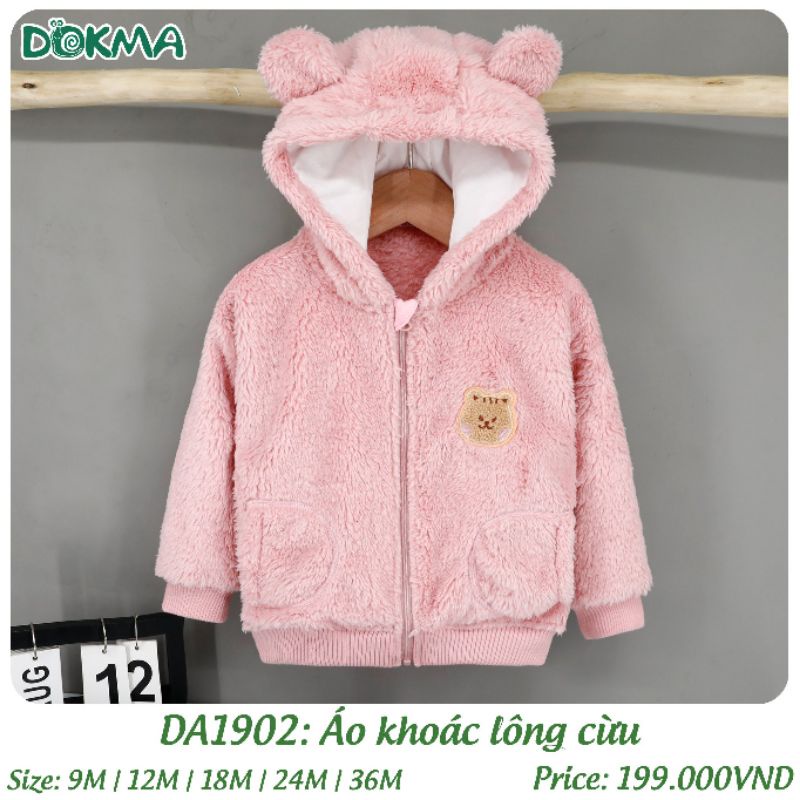 Áo khoác lông cừu cho bé Dokma 9-36M