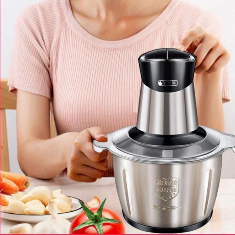 Máy Xay Thịt Inox 304 Công Suất 250W Đa Năng 4 Lưỡi Sắc Bén