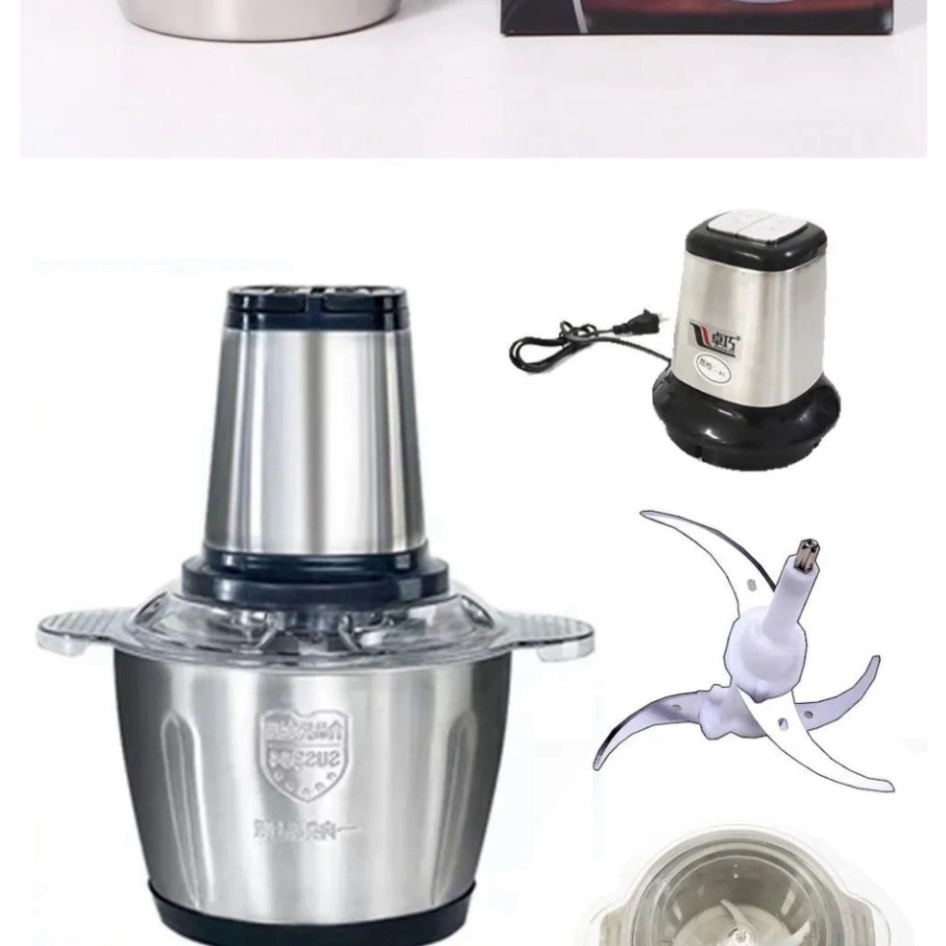 Máy Xay Thịt Inox 304 Công Suất 250W Đa Năng 4 Lưỡi Sắc Bén