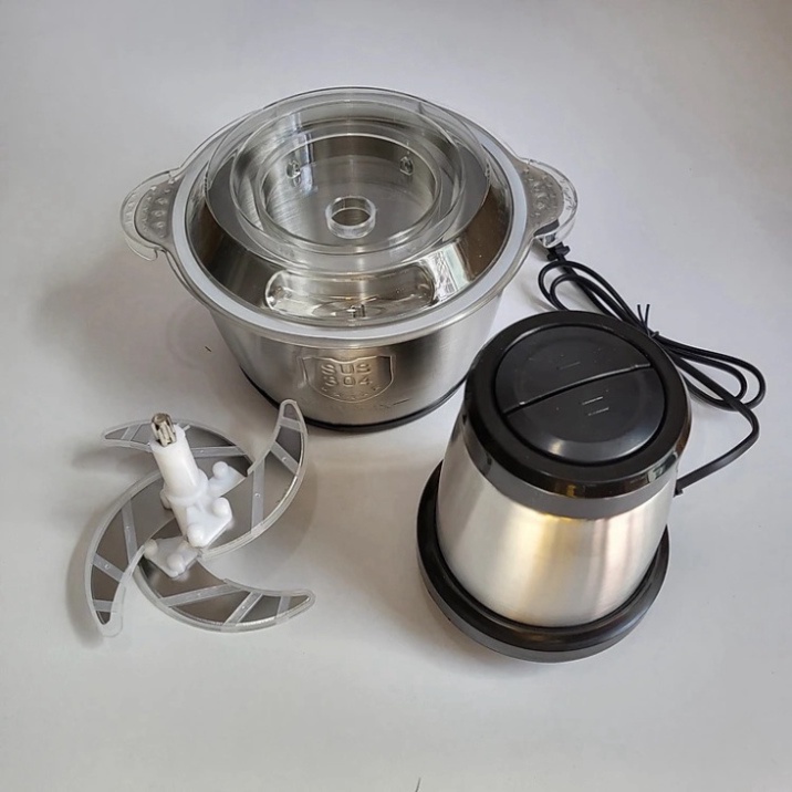 Máy Xay Thịt Inox 304 Công Suất 250W Đa Năng 4 Lưỡi Sắc Bén