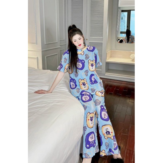 Set bộ thun dập ly hoạ tiết siêu yêu form to nhiều mẫu