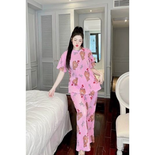 Set bộ thun dập ly hoạ tiết siêu yêu form to nhiều mẫu