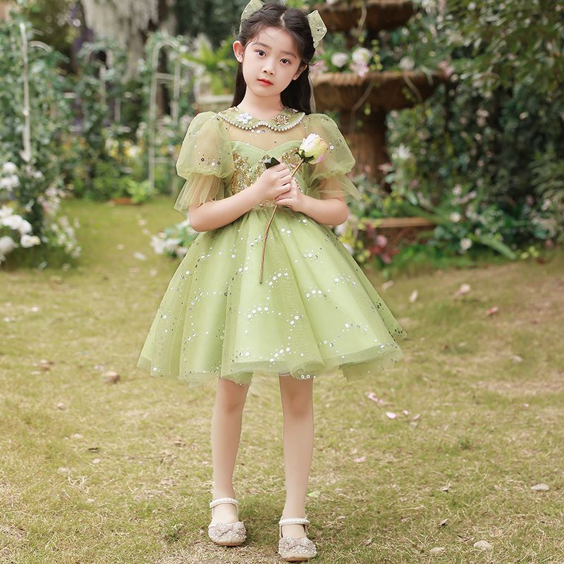 Y con G Igirls Đầm Công Chúa Xanh Lá Mùa Hè Cao Cấp Cho Bé Gái