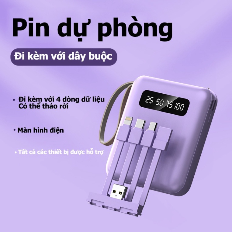 Pin Sạc Dự Phòng 20000mAh Không Dây 4 Đầu Ra Tiện Lợi 0