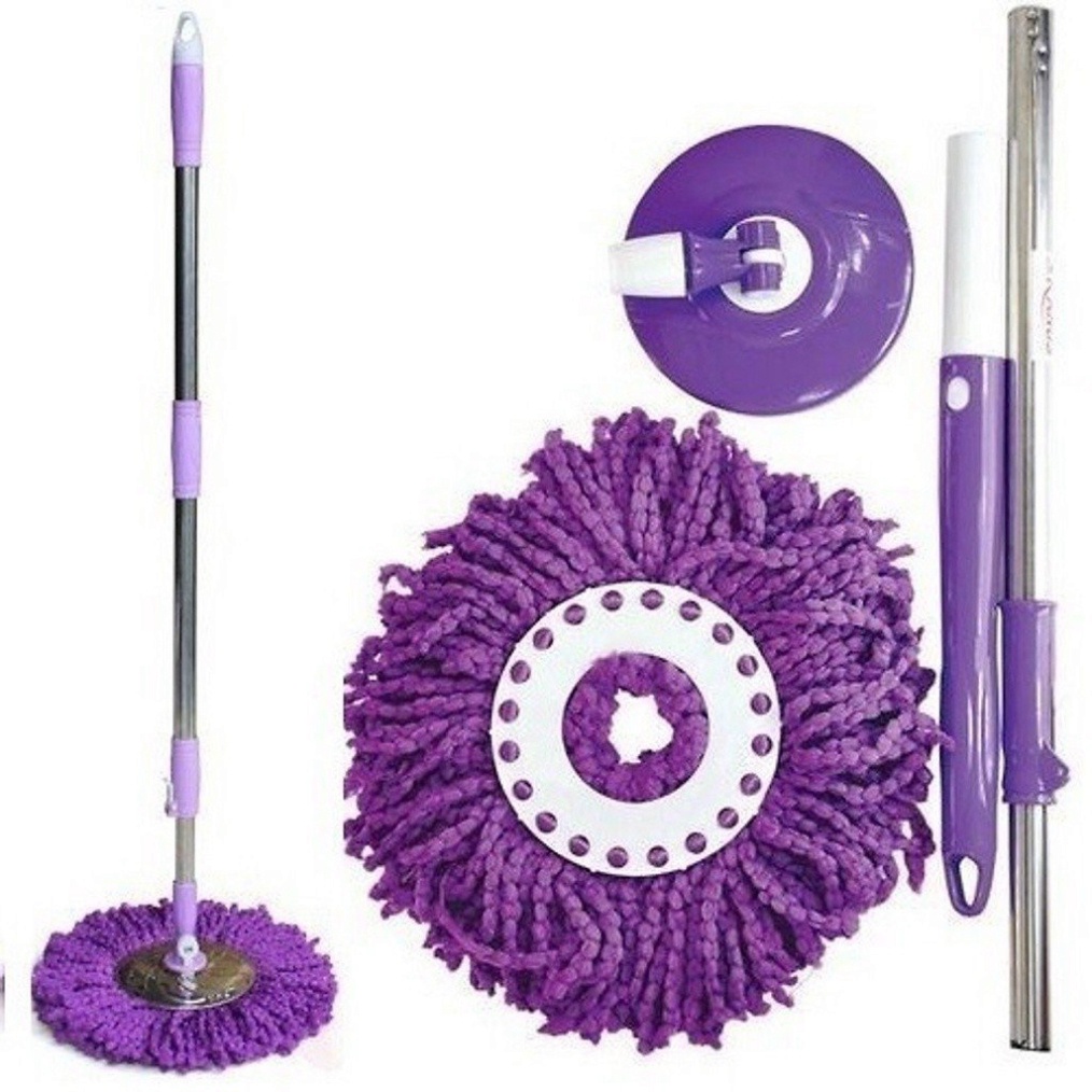 Chổi Lau Nhà Tím TVQ Xoay 360 Độ Tiện Lợi Bông Lau Siêu Thâm Hút