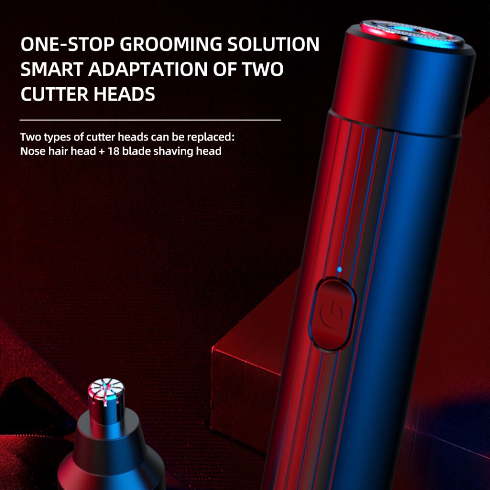 Máy Tỉa Lông Mũi, Cạo Râu 2 In 1 Chống Nước Cao Cấp Hàng Chính Hãng