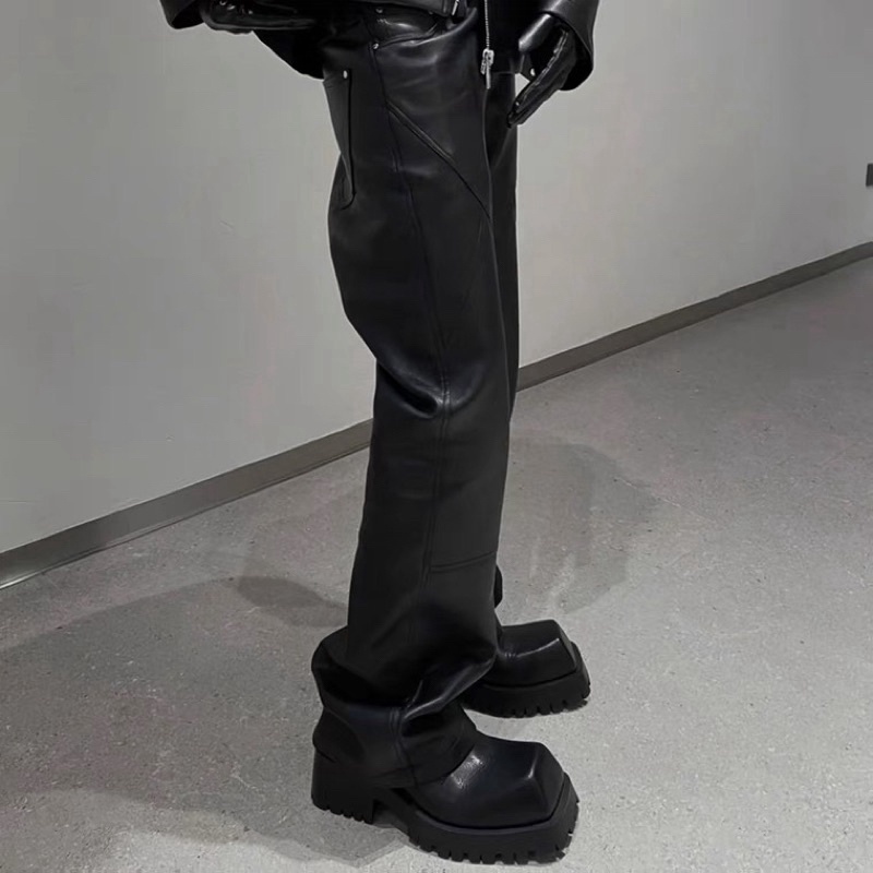 Giá tận gốc rẻ bất tận  Giày Boots mũi vuông, Giày da nam HOMME đế đúc 5cm nguyên khối cao cấp