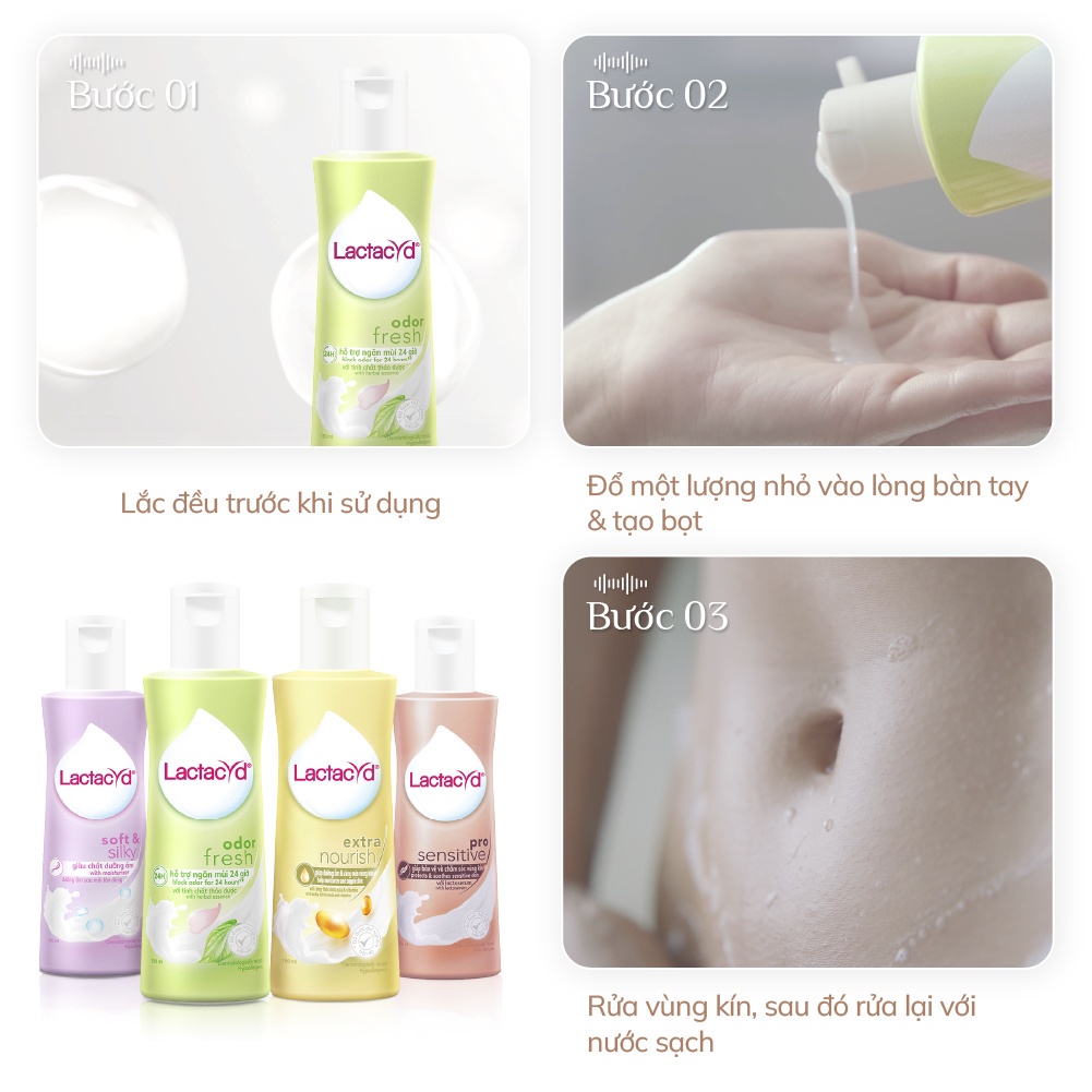 Bộ Dung Dịch Vệ Sinh Phụ Nữ Lactacyd Odor Fresh Ngăn Mùi 24H 250ml + Sữa Tắm Gội Trẻ em Lactacyd Baby Extra Milky 500ml
