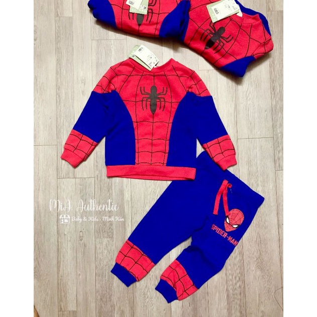 Set bộ quần áo thu đông bé trai HM auth Spiderman Marvel DC