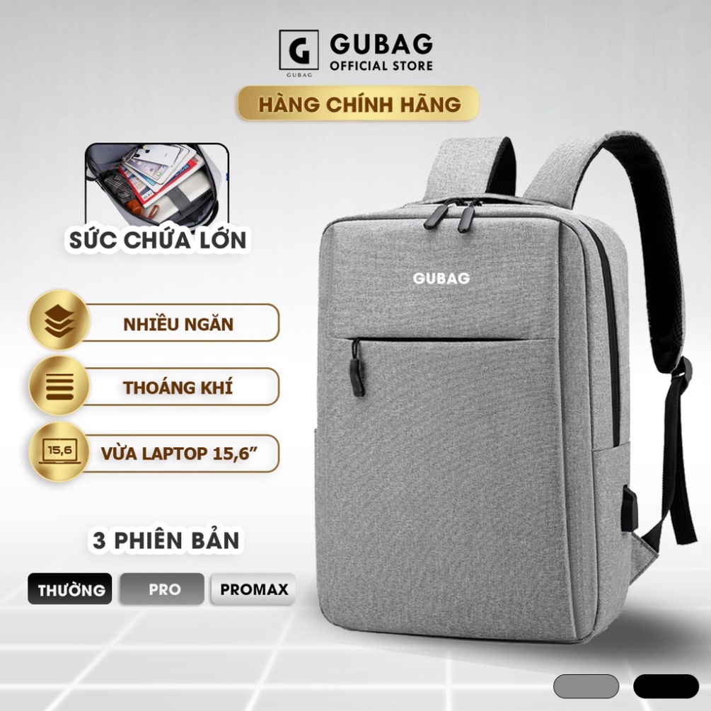 Balo nam đựng laptop GUBAG BL38 13 14 15,6 inch, kiểu dáng công sở nhỏ gọn, mang đi làm, đi học cho học sinh nam nữ - Hà