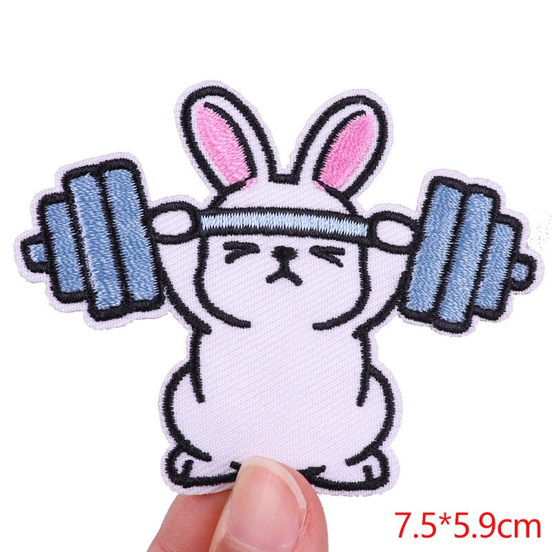 Sticker ủi nhiệt vải thêu logo hình mèo-thỏ-hình thú ngộ nghĩnh dễ thương cute - Patch ủi quần áo balo H161