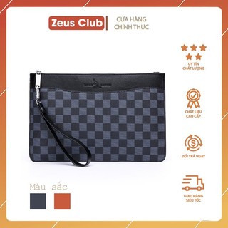 Túi clutch nam caro zeus club, ví nam cầm tay l v daishu da mịn cao cấp dáng hàn quốc zc214