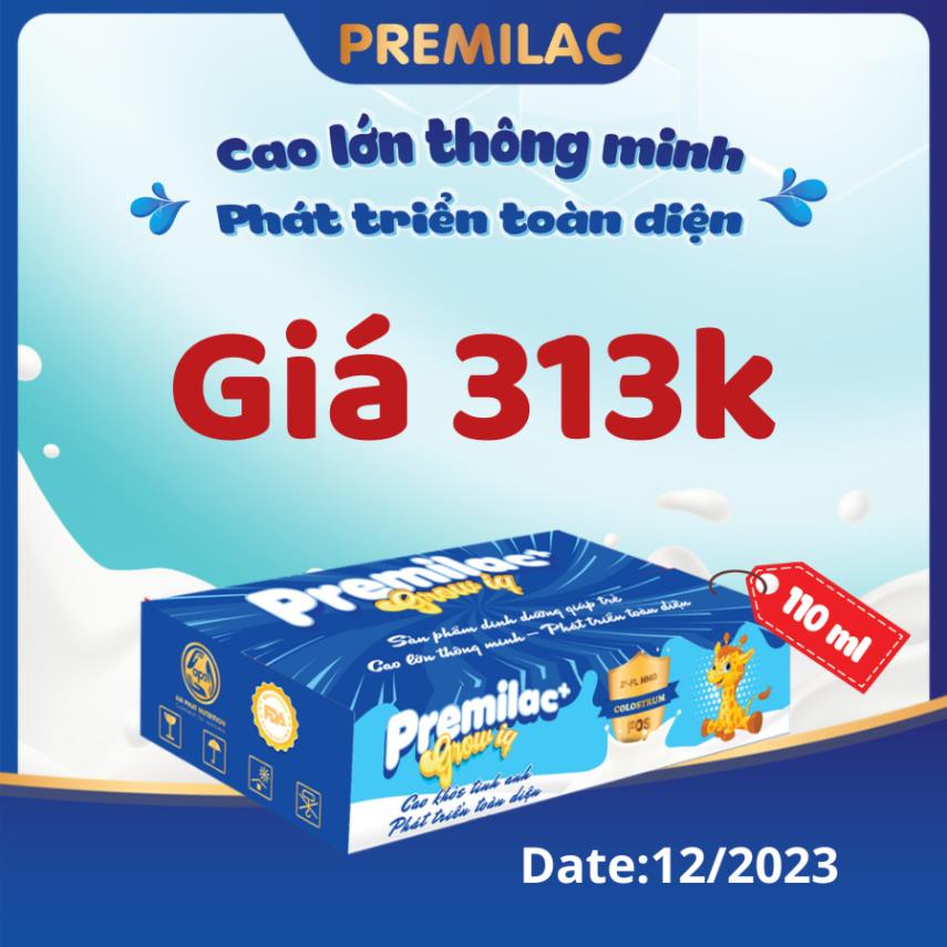 Sữa Bột sữa non Pha sẵn Premilac Colostrum Grow IQ phát triển trí não chiều cao 110ml  date 12/2023