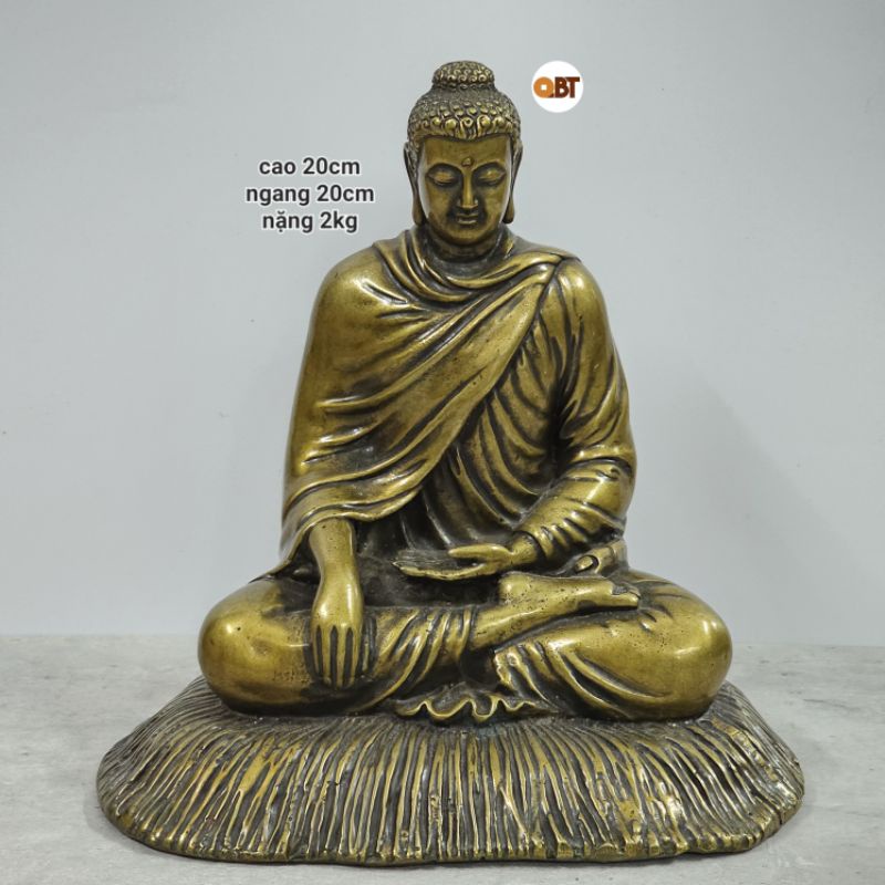 Đức bổn sư thích ca mâu ni phật ngồi trên ụ rơm bằng đồng phong thuỷ