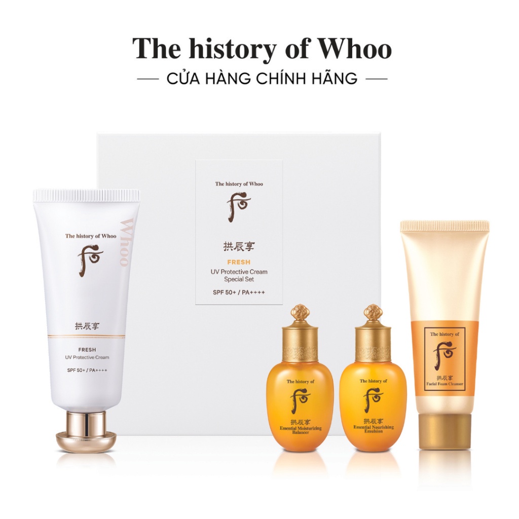 Kem chống nắng dưỡng ẩm cho da nhạy cảm Gongjinhyang Fresh Sun Cream 60ml SPF50+/PA++++