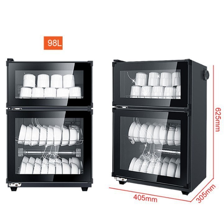 Tủ sấy bát gia đình 2 tầng 98L KS-980 - máy sấy bát đĩa, tủ sấy chén bát diệt trùng khử khuẩn cao cấp
