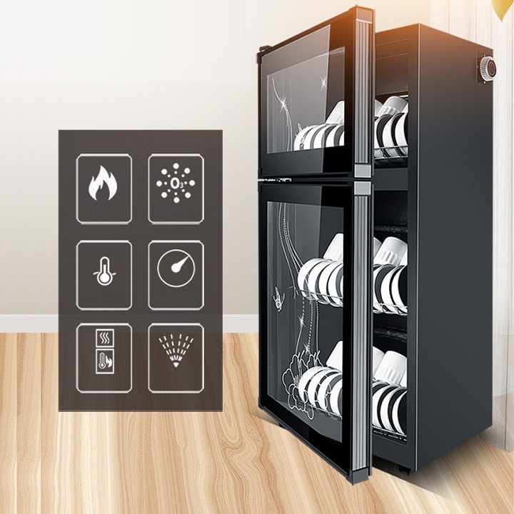 Tủ sấy bát gia đình 2 tầng 98L KS-980 - máy sấy bát đĩa, tủ sấy chén bát diệt trùng khử khuẩn cao cấp