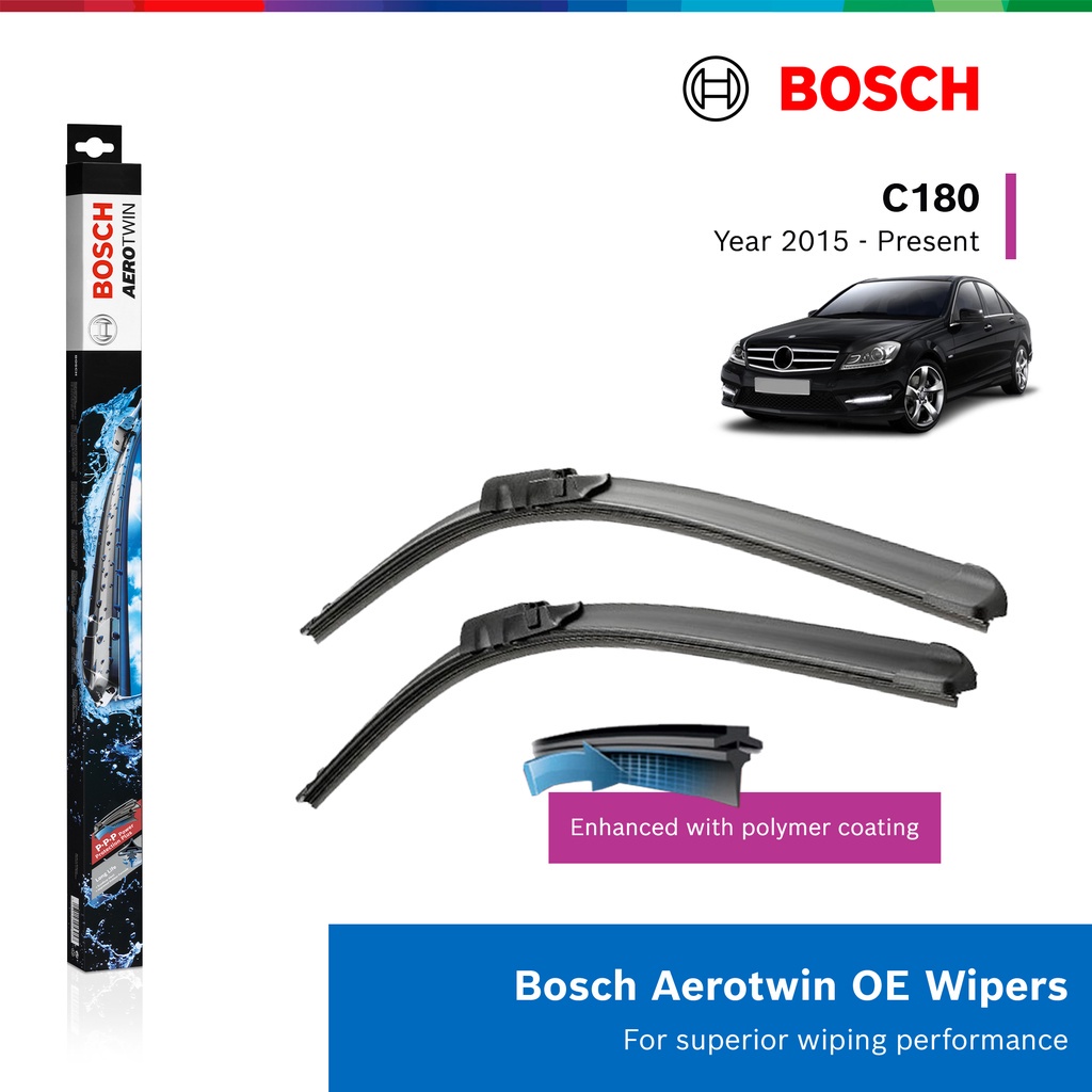 BỘ GẠT MƯA BOSCH AEROTWIN EURO SET A843S 22" & 22": MERCEDES - BENZ C180 ĐỜI XE 2015 ĐẾN NAY