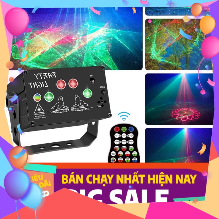 Đèn Led laser hiệu ứng 3D nháy theo nhạc, nhiều họa tiết ánh sáng Laze - Dùng cho sân khấu, phò