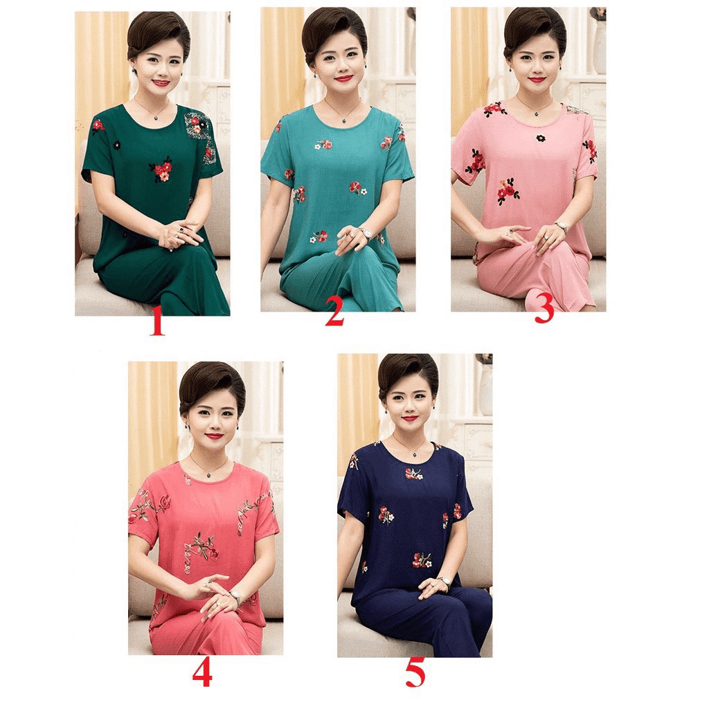 Bộ đồ mặc nhà trung niên cho mẹ_hàng sẵn