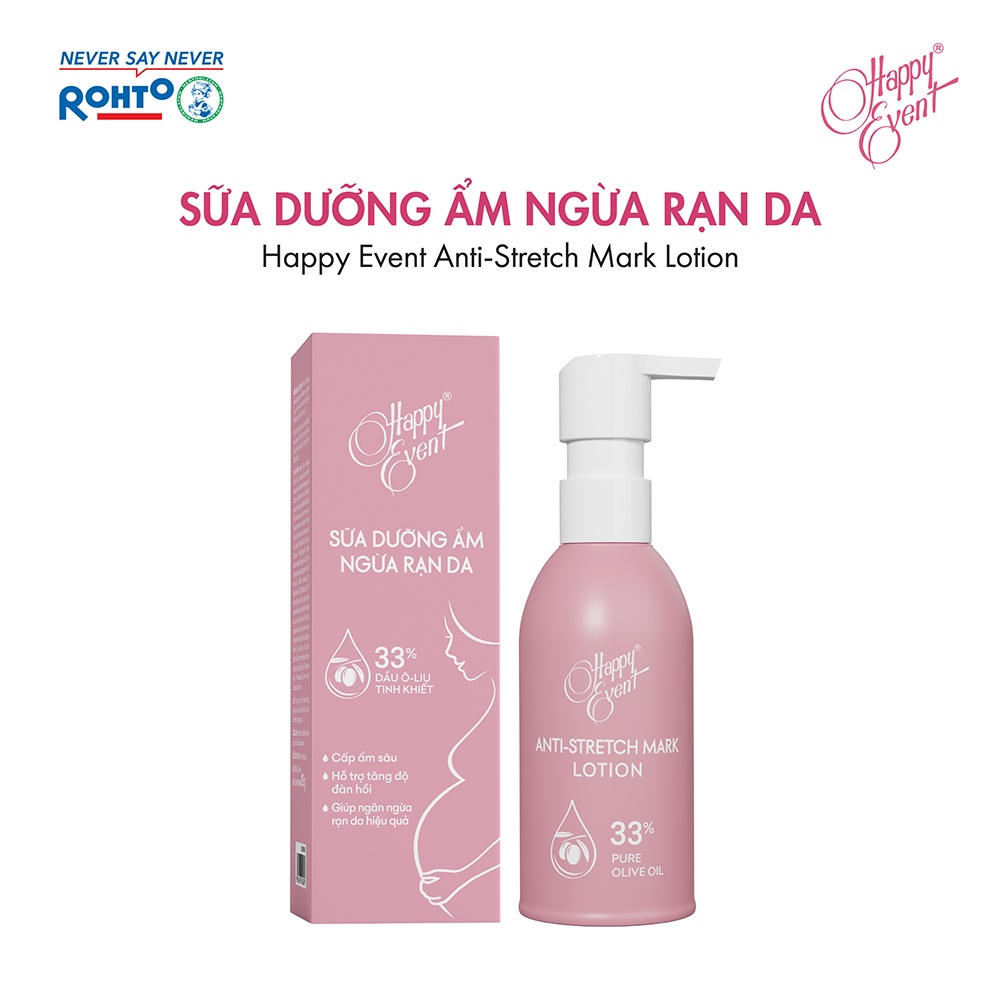 Sữa dưỡng ẩm, ngừa rạn da Happy Event Anti-Stretch Mark Lotion 125g