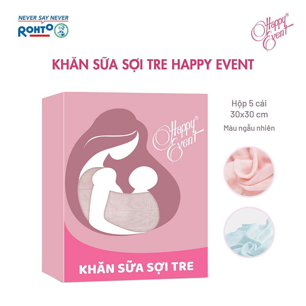 [QUÀ TẶNG] Khăn sữa sợi tre cao cấp Happy Event