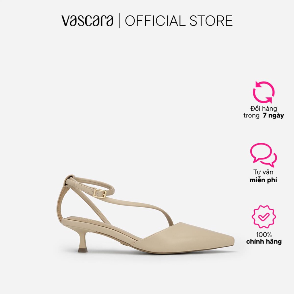 Vascara Giày Bít Mũi Nhọn Ankle Strap Quai Chéo - BMN 0553