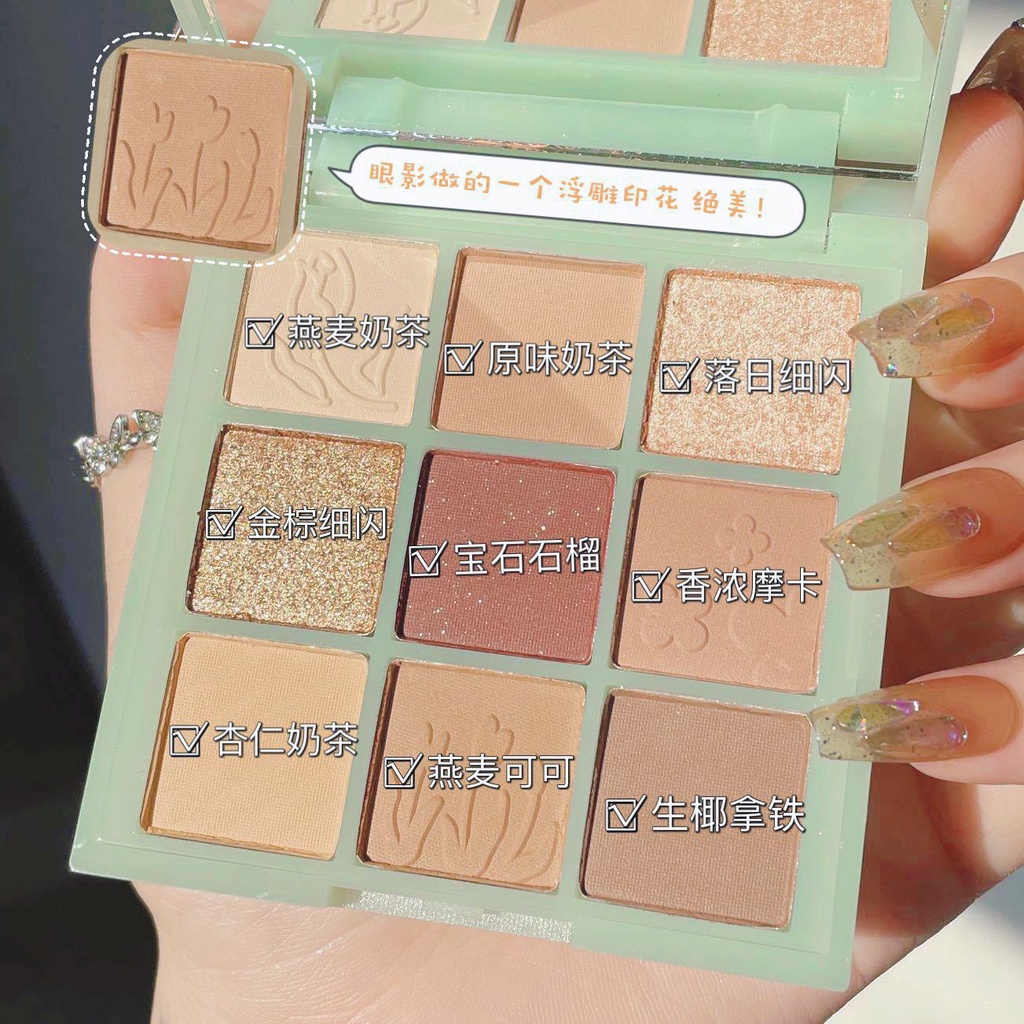 Bảng Phấn Mắt love kou paris Gardenen Trà Sữa Đất 3d Chín Màu Hạt Cườm Mới