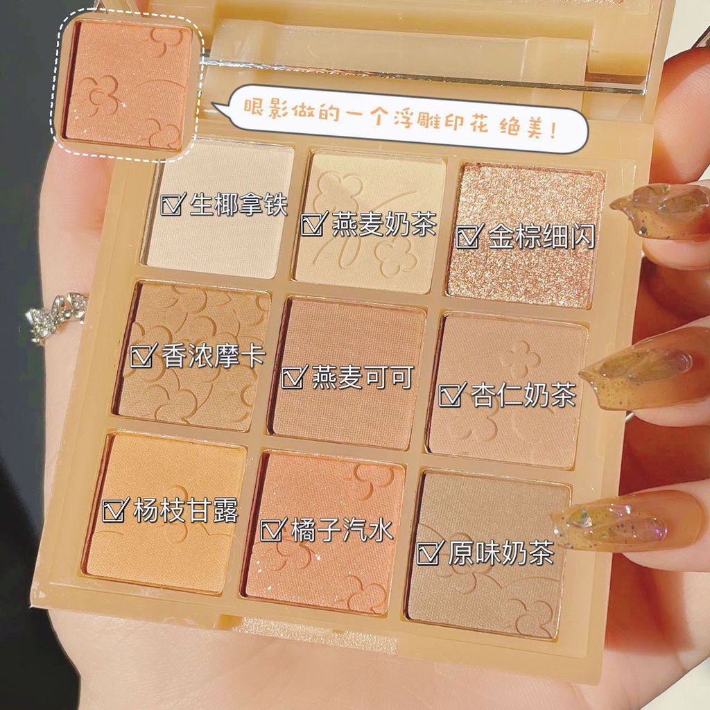 Bảng Phấn Mắt love kou paris Gardenen Trà Sữa Đất 3d Chín Màu Hạt Cườm Mới