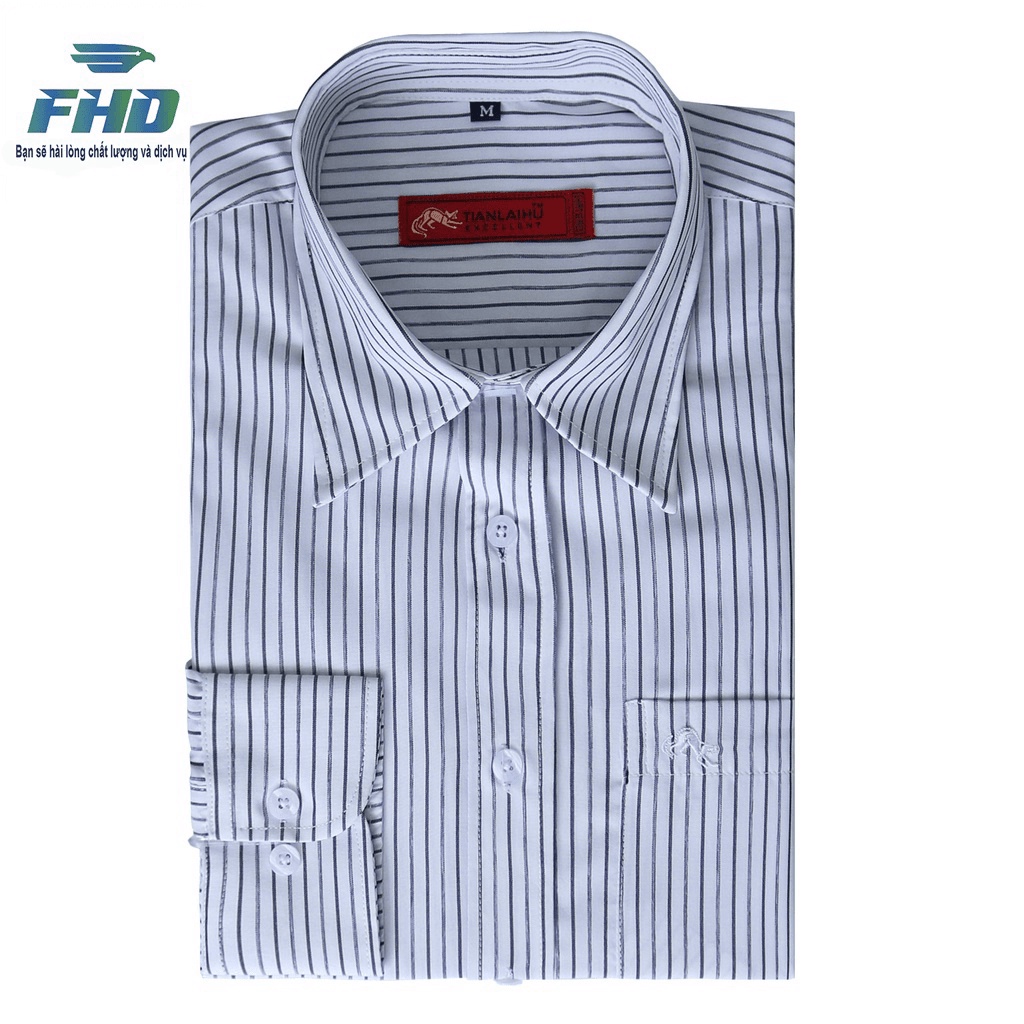 Áo Sơ Mi Nam Trung Niên Dài Tay Kẻ Sọc Chất Cotton Mềm Mại Size Từ 50kg - 82kg FHDA005_5