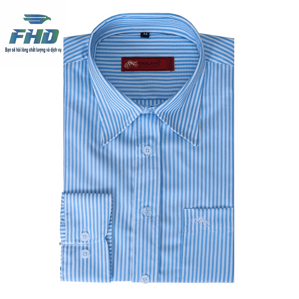 Áo Sơ Mi Nam Trung Niên Dài Tay Kẻ Sọc Chất Cotton Mềm Mại Size Từ 50kg - 82kg FHDA005_5