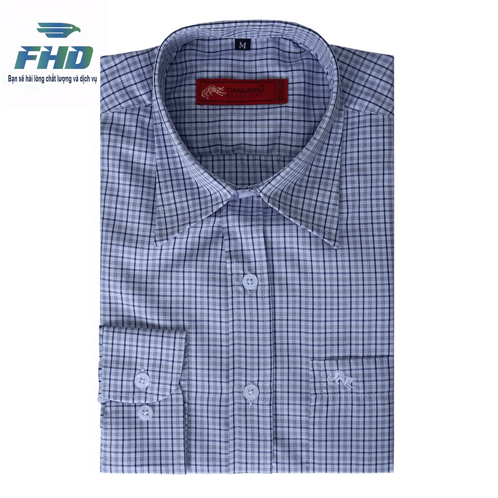 Áo Sơ Mi Nam Trung Niên Dài Tay Kẻ Sọc Chất Cotton Mềm Mại Size Từ 50kg - 82kg FHDA005_5