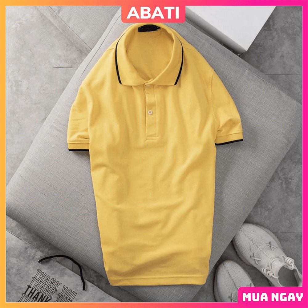 Áo polo nam có cổ vải mè cá sấu thoáng mát giá rẻ chính hãng  ABATI Áo phông nam có cổ cao cấp dày dặn trung