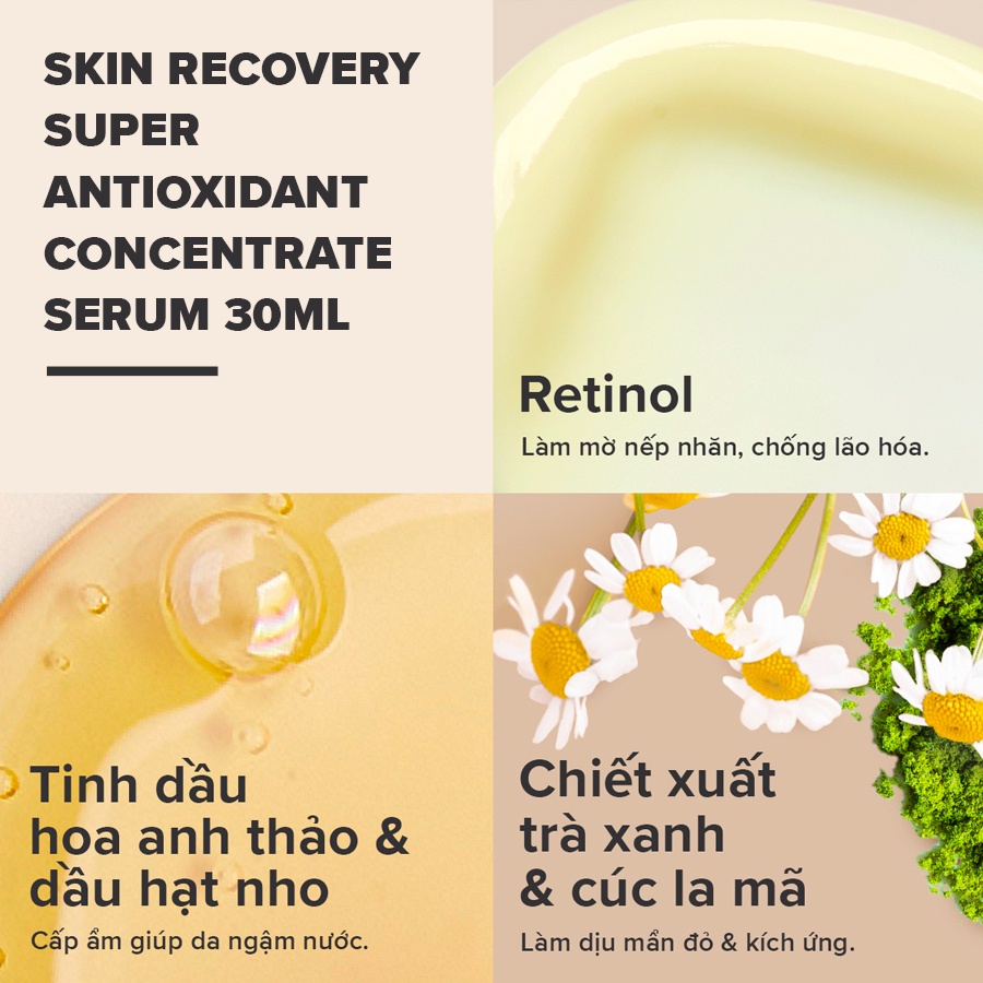 Tinh chất phục hồi da tổn thương Paula’s Choice Skin Recovery Super Antioxidant Concentrate Serum Retinol 30ml 3250