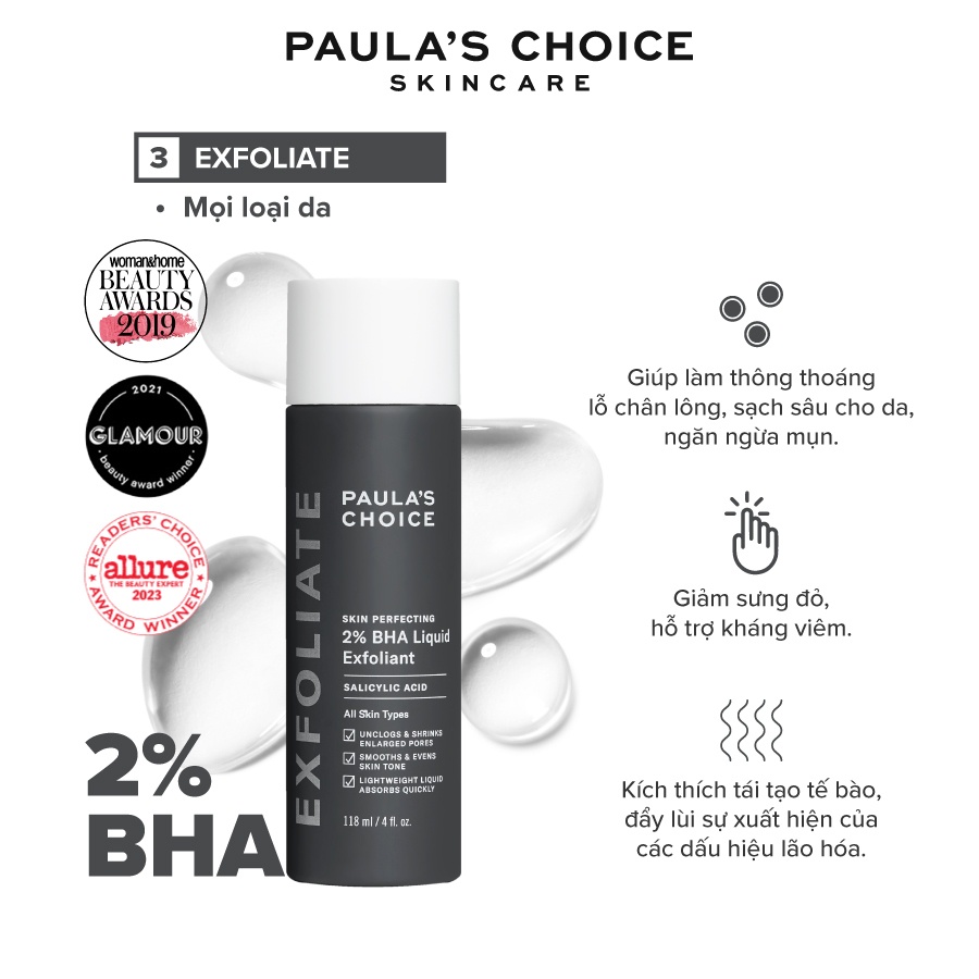 Dung dịch tẩy tế bào Paula's Choice Skin Perfecting 2% BHA Liquid Exfoliant 118 ml 2010